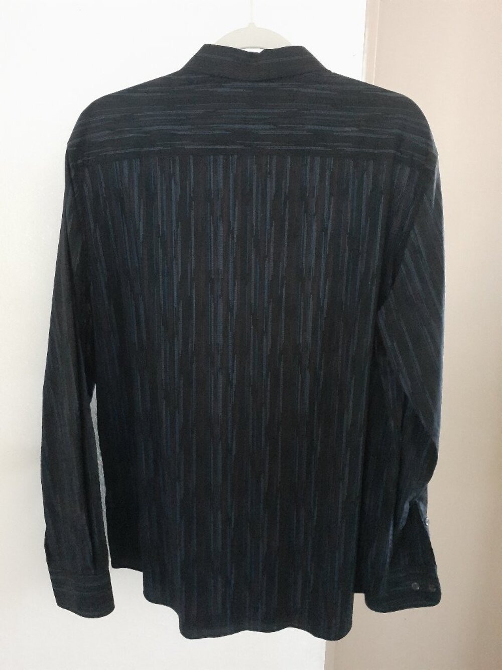 Perry Ellis Men's New Button up long sleeve black shirt size large cotton - Picture 2 of 5